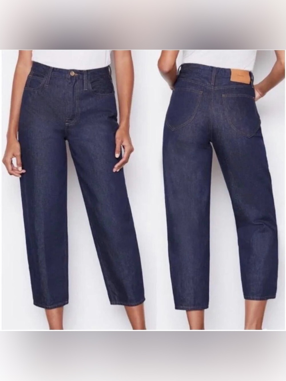 FRAME Le Italien Barrel Jeans Rinse Dark Wash Cotton Denim Size 26 - Picture 1 of 12
